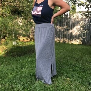 Gray maxi skirt